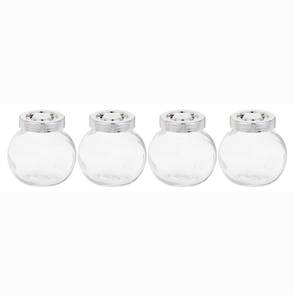 IKEA RAJTAN Spice jar, Glass, Aluminum Color 400.647.02, 1-Pack( 4-Count ),Clear - Picture 2 of 11